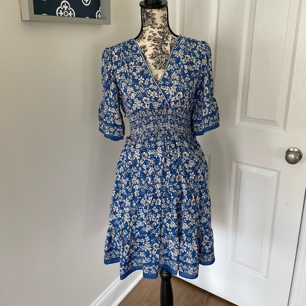 Max Studio blue floral dress